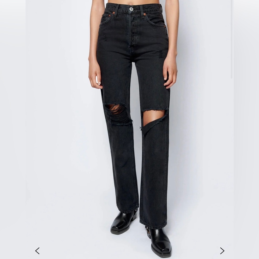 Women's Black Distressed Jeans
